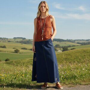 Anthropologie Sunday in Brooklyn Rust Red Lace Lined Tank Cottagecore Boho, M